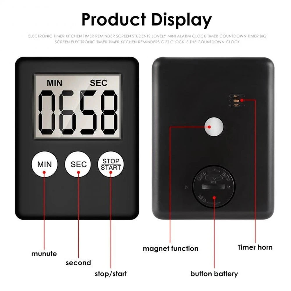 18:18 Digitale Keukentimer Magneet LCD Kompakt Keuken Aftellen Countdown Timer Eieren Pasta Koken | Restfield